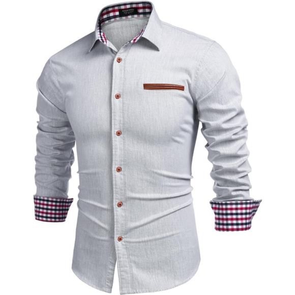 Men's Casual Dress Shirt Button Down Shirts Type 01 - White